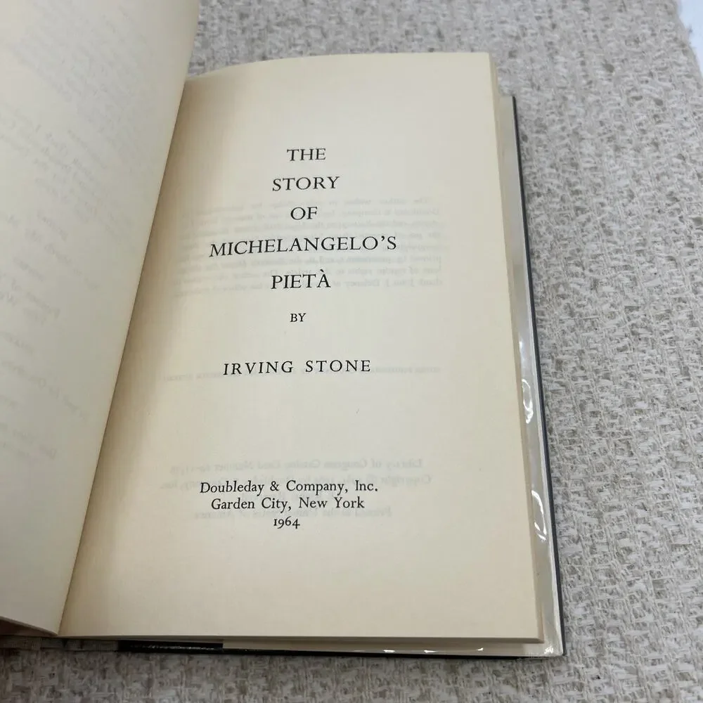 The Story of Michelangelos Pieta 1964 Irving Stone NY World Fair Official HC DJ